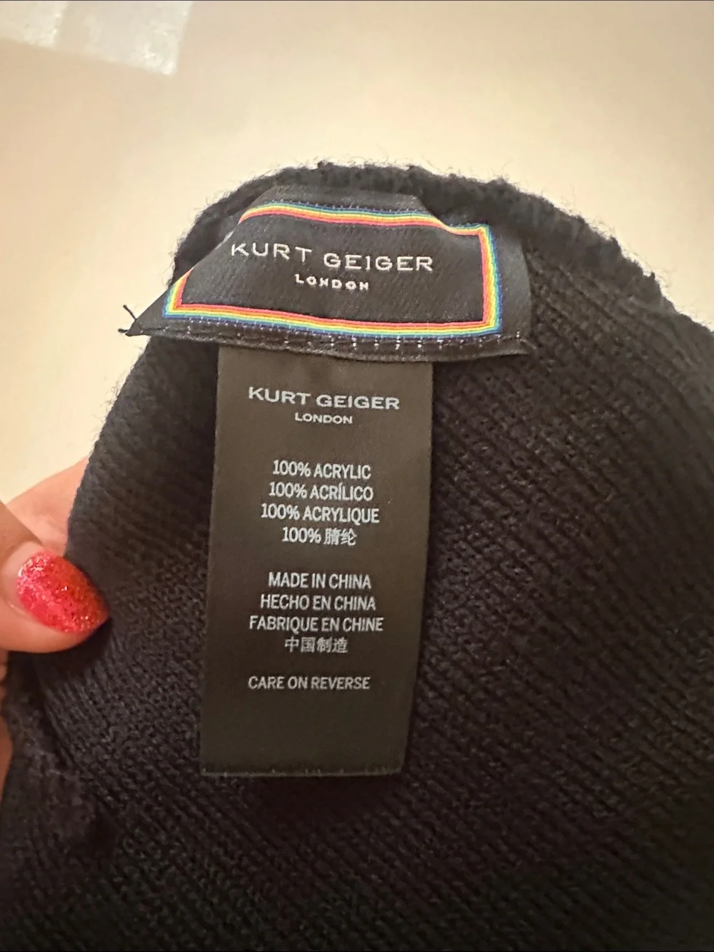 Kurt Geiger London Cuffed Rhinestone Beanie - Womens - new
